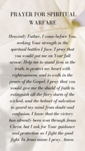 spiritual warfare prayers